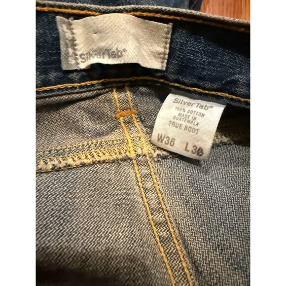 Vtg Levis Silver Tab True Boot Jeans Mens 36X32 Blue Y2K - Picture 3 of 8